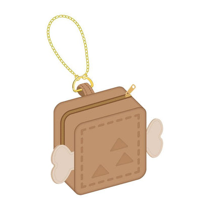 魔物獵人 MonDefo 收納袋環保袋，棕色方塊造型，附金色鏈條。