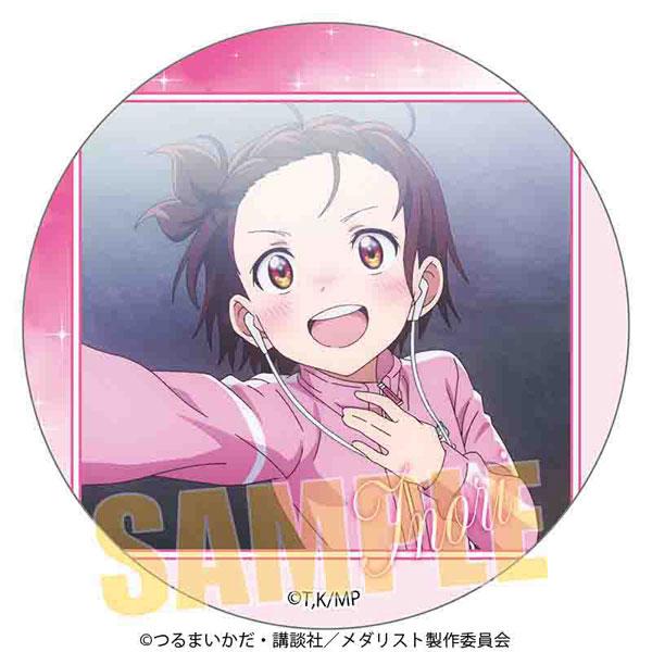 金牌得主 回憶徽章：卡通人物穿著粉色運動服，戴耳機微笑的圖案設計。