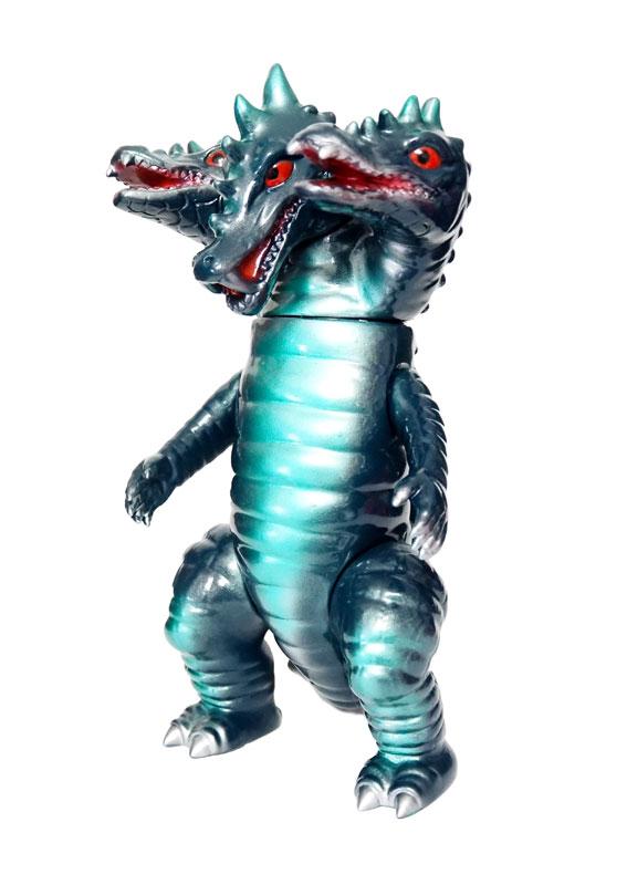 [預訂] 幻之三頭龍系列：第三期超光澤綠色金屬Ver.站姿玩具模型，三頭造型。