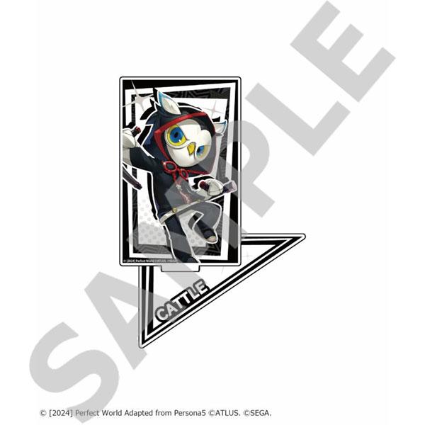 [預訂] 女神異聞錄5立牌，貓頭鷹造型角色，身穿黑色連帽服裝，立於CATTLE品牌底座上.