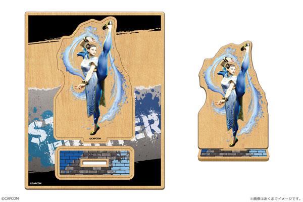[預訂] 街頭霸王6 木製模型，展示春麗高抬腿姿勢。