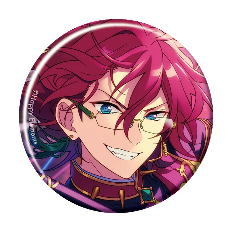 偶像夢幻祭 Collection徽章，戴眼鏡的品紅色頭髮男性角色肖像。