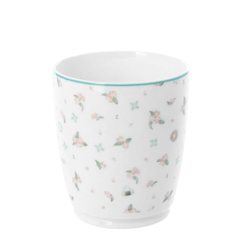 [預訂] 忍者亂太郎 Noritake Collabo 馬克杯，一年級可愛花朵圖案，白色底。