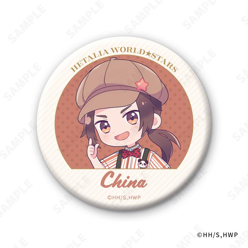 義呆利 交換徽章：吊帶造型，中國角色，帽子上有星星，指著上方。