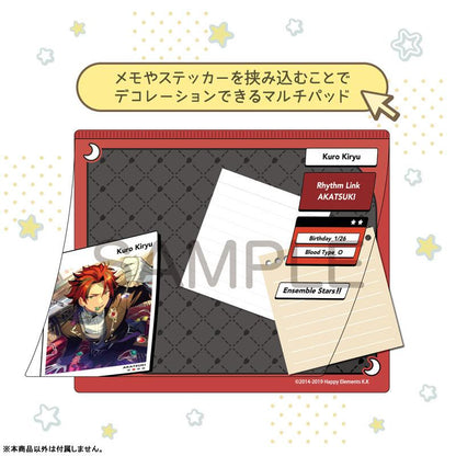 [預訂] 偶像夢幻祭 DECOPAD 鬼龍紅郎，包含鬼龍紅郎角色卡片和裝飾貼紙的多功能墊。