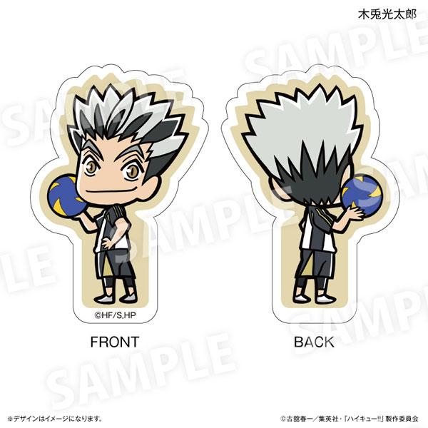 [預訂] 排球少年！！雙面立牌，木兔光太郎卡通造型，手持排球，正面及背面展示。