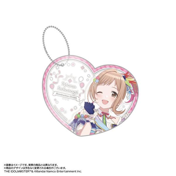 [預訂] 偶像大師 櫻木真乃，心形掛件＆立牌，眨眼微笑。