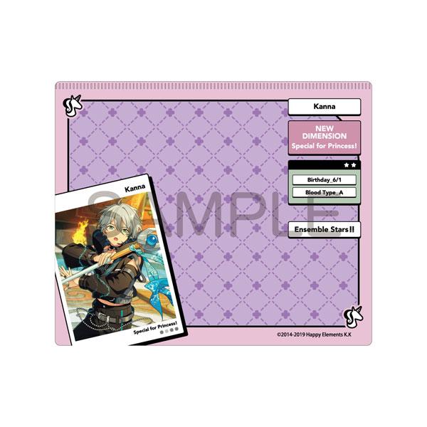 [預訂] 偶像夢幻祭 DECOPAD 鉋，包含Kanna角色卡片，紫色菱格背景。
