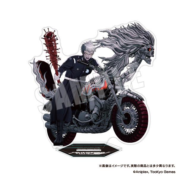 [預訂] 最終防衛學園立牌：02.厄師寺猛丸持狼牙棒騎骷髏摩托車造型。