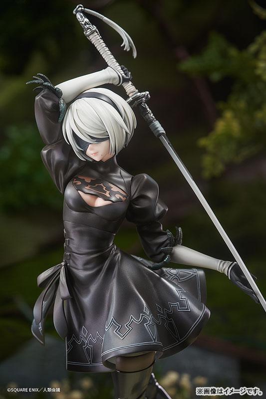 [預訂] 尼爾：自動人形 Ver1.1a 2B(寄葉二號B型) 1/7 完成品模型，持劍站立姿勢。