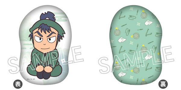 [預訂] 忍者亂太郎 食滿留三郎模切靠墊，正面為角色圖案，背面為忍具花紋。