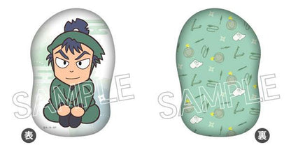 [預訂] 忍者亂太郎 食滿留三郎模切靠墊，正面為角色圖案，背面為忍具花紋。