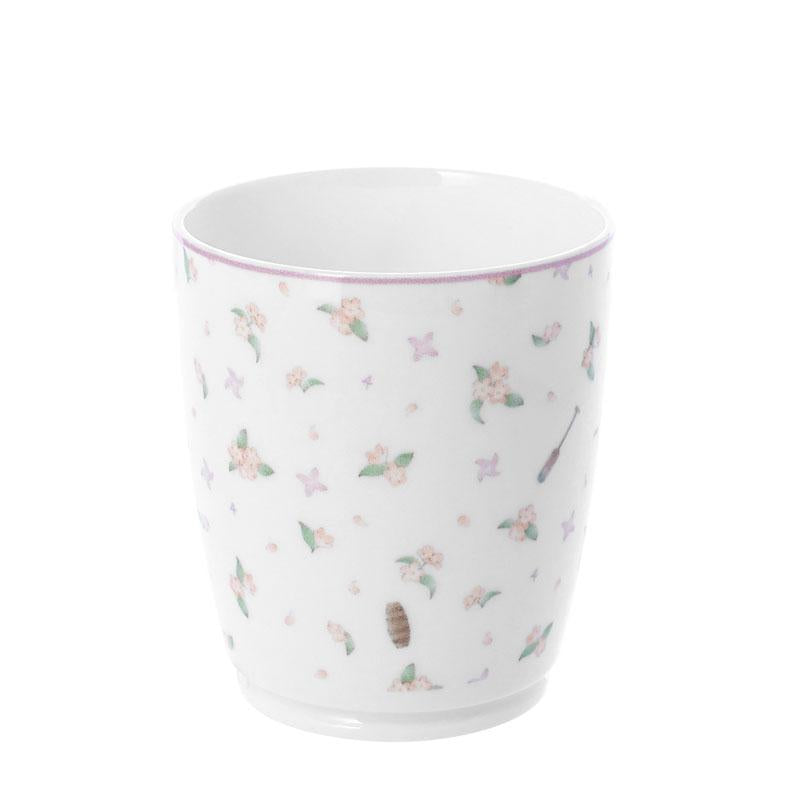 [預訂] 忍者亂太郎 四年級馬克杯，白色杯身，可愛花朵圖案。