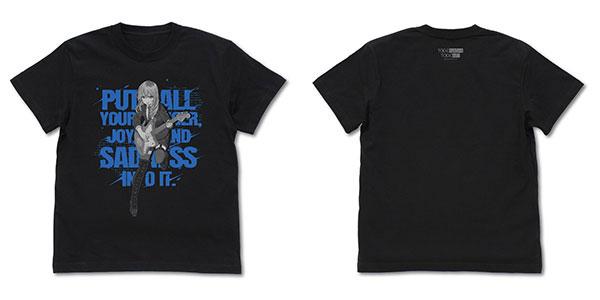 河原木桃香「全部都放進去。」T恤，黑色，正面印有河原木桃香彈吉他圖案及藍色文字。