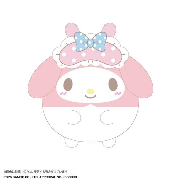 [預訂] 三麗鷗 My Melody 毛絨公仔Msize，戴圓點蝴蝶結睡帽。