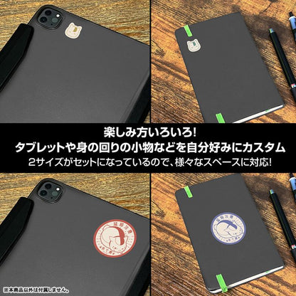 夏目友人帳保鑣貓咪老師迷你貼紙，黏貼於平板、筆記本等物品，展示貼紙設計。