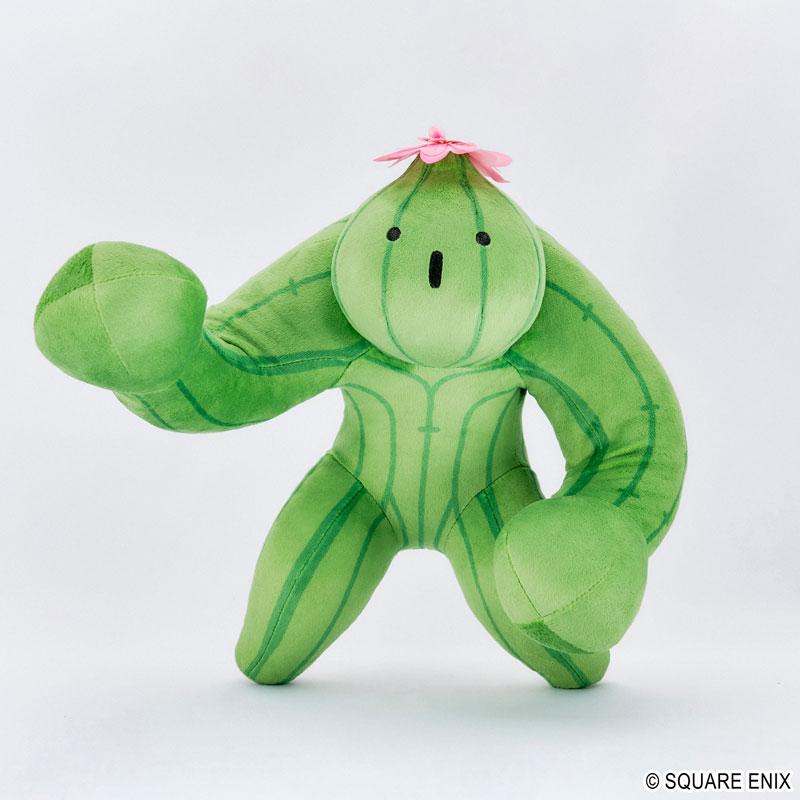 [預訂] 最終幻想XIV 〈酒桶刺〉可彎曲毛絨公仔，綠色仙人掌造型，頭頂粉色小花。