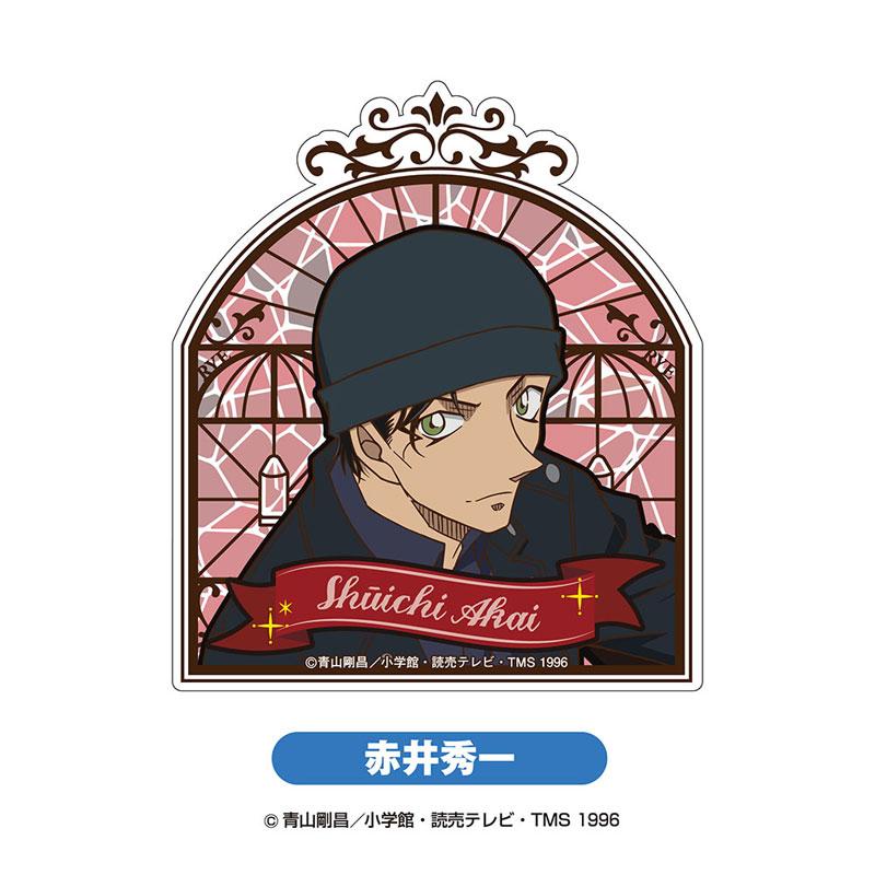 [預訂] 名偵探柯南 Move壓克力BC2盒裝其中一款設計，赤井秀一角色圖，復古彩繪玻璃風格背景。