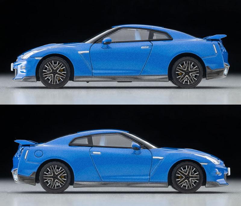 [預訂] Tomica LV-N350b NISSAN GT-R Premium edition 2025 model (青) 側面圖。