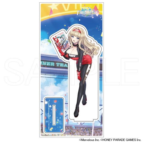 薇娜立牌：Dolphin Wave HJ聯名，紅黑賽車服，手持雜誌。