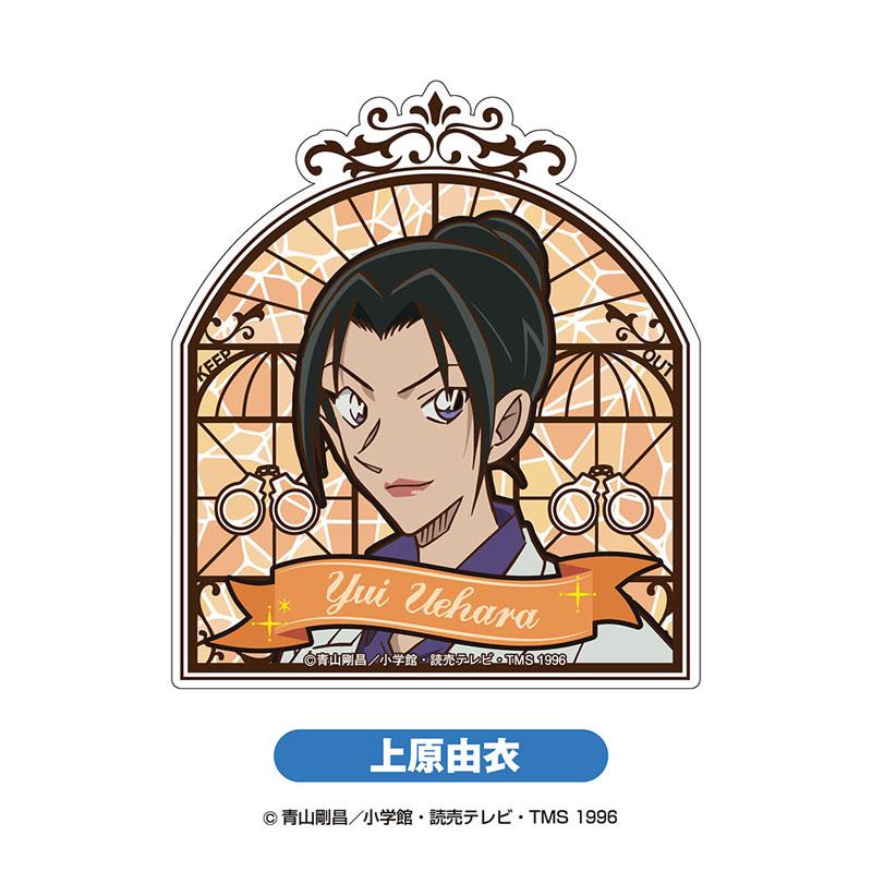 [預訂] 名偵探柯南壓克力吊飾：上原由衣，背景為彩色玻璃窗風格設計。