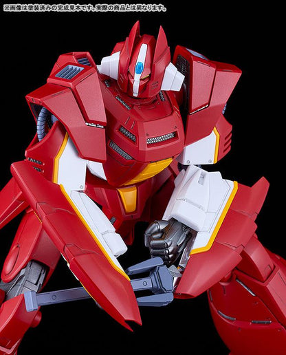 [預訂] MODEROID 機甲界 加里安重裝改 模型特寫，紅色、白色和灰色塗裝。