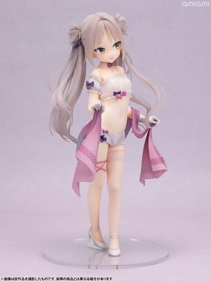 栫香那子 illustrated by 米奇王 1/5.5 完成品模型，穿著內衣，披著粉色薄紗。
