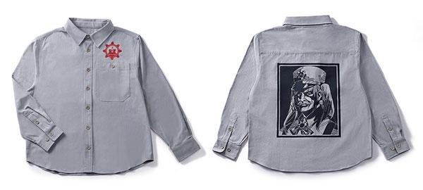 蔚藍檔案 赤冬聯邦學園軍襯衫，正面有校徽，背面有角色圖案。