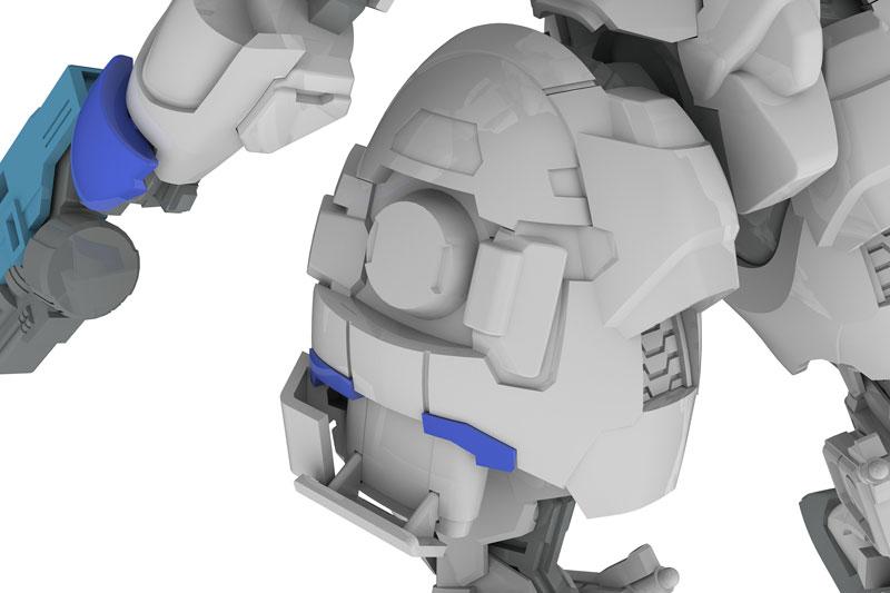 [預訂] POWERDoLLS2 X-4+C裝甲強襲步兵模型特寫，白色機體部分細節。