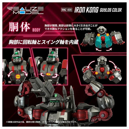[預訂] Realize RMZ-009 鐵金剛 帝國配色展示圖，多角度呈現機械人偶細節。