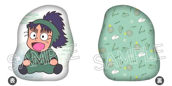 [預訂] 忍者亂太郎 七松小平太 模切靠墊，正面人物坐姿，背面忍具圖案。