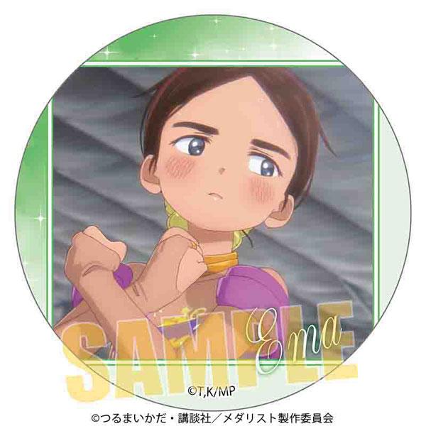 金牌得主 回憶徽章 大和繪馬，繪有動漫風格角色，目光向上，緊握拳頭。