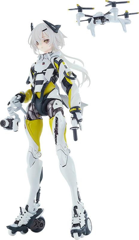 [預訂] 少女發動機 MOTORED CYBORG RUNNER SSX_155ar “KINETIC ASH”人偶，白色機甲風格，配有白色無人機。