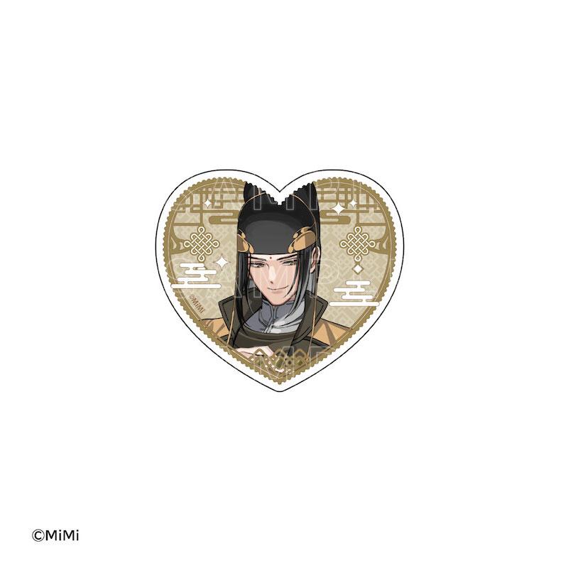 金光瑤壓克力貼紙，心形背景，角色半身像。