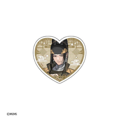 金光瑤壓克力貼紙，心形背景，角色半身像。