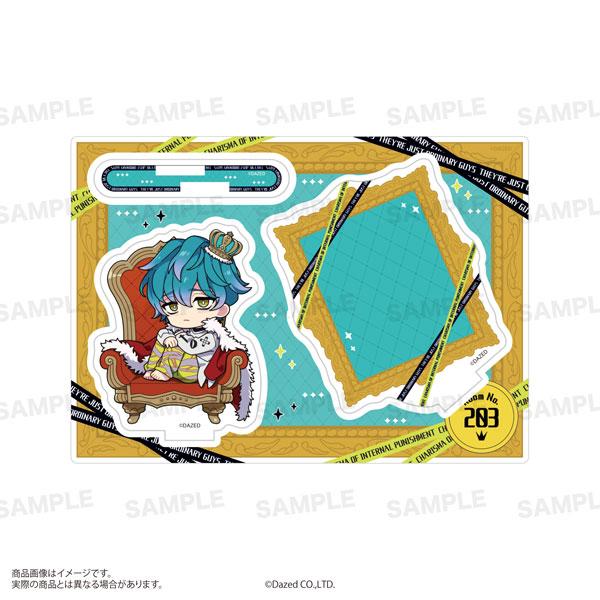 立牌：湊大瀬玉座ver.，卡通人物戴皇冠坐在寶座上，金色相框裝飾。