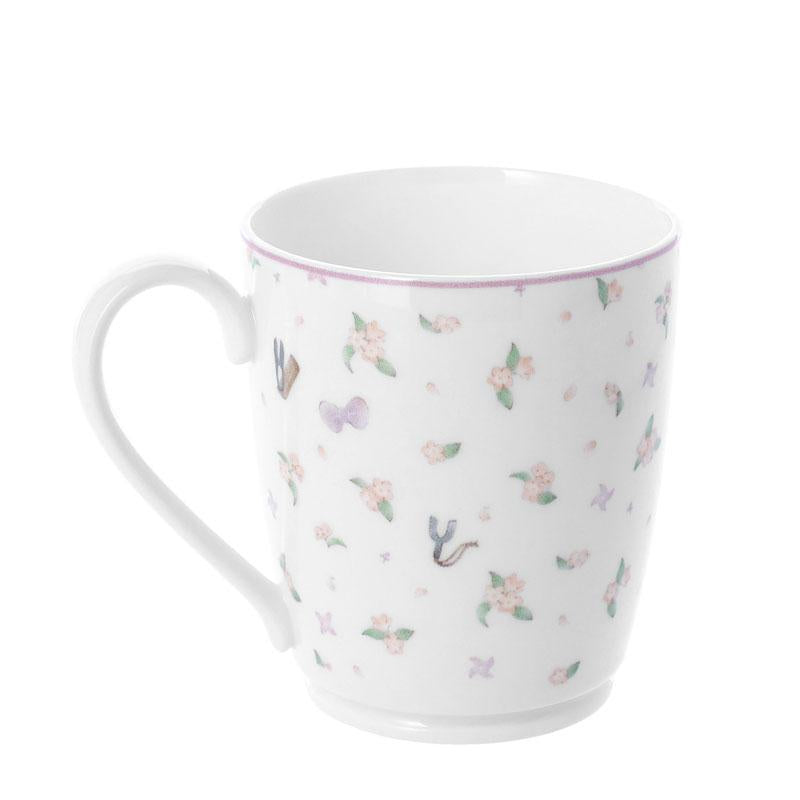 [預訂] 忍者亂太郎四年級馬克杯，白色杯身，可愛花朵圖案。