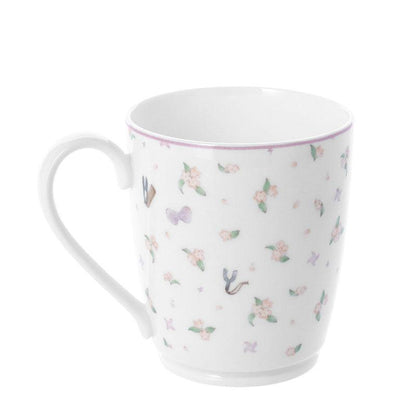 [預訂] 忍者亂太郎四年級馬克杯，白色杯身，可愛花朵圖案。