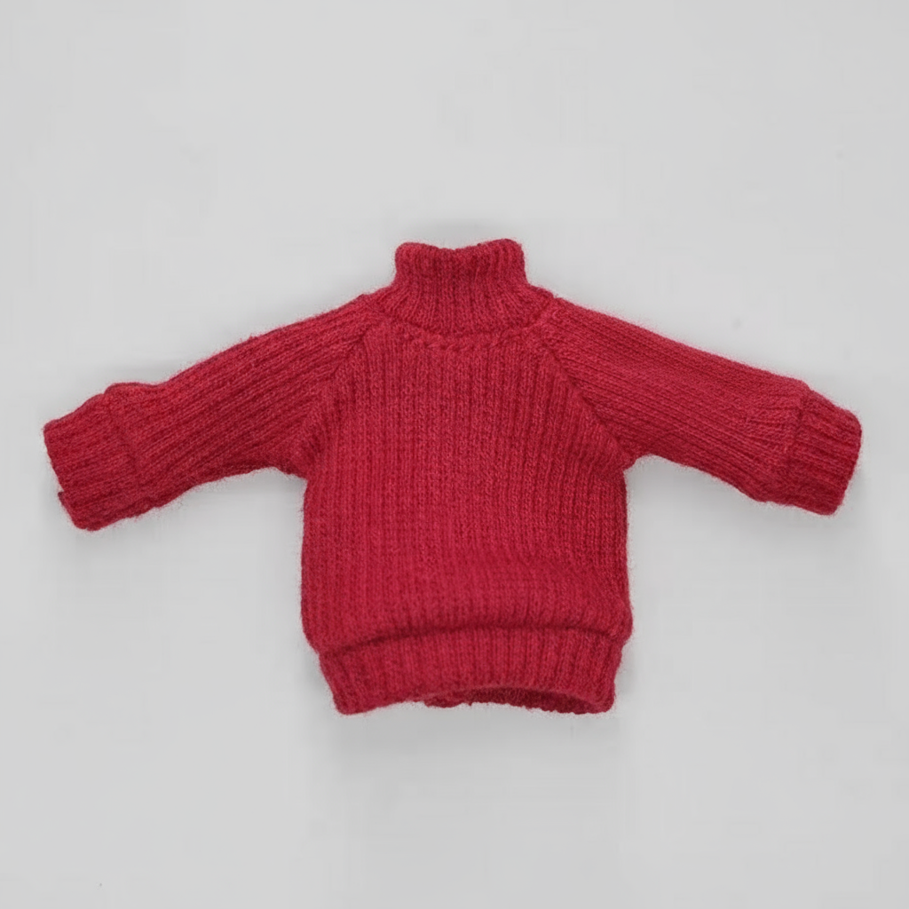 簡約坑條高領毛衣 [OB11/黏土娃]